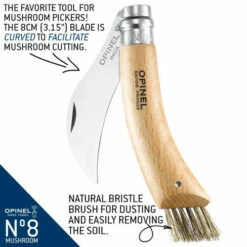 Opinel No.8 Mushroom Knife Beech (1252) -HOUSE OF KNIVES Sales 1252 Opinel Mushroom Knife 610921 2 35900.1635364225