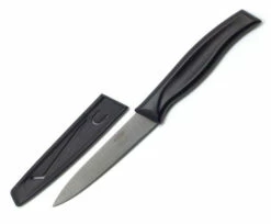 Kussi 4" Paring Knife With Sheath Black (8100BK)