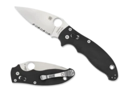 Spyderco Manix 2 Black G10 Combination Blade (C101GPS2)