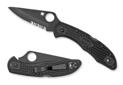 Spyderco Delica 4 Black FRN Black Combination Edge (C11PSBBK)