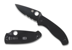 Spyderco Tenacious Black G10 Black Blade Combination Edge (C122GBBKPS)