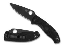 Spyderco Tenacious Black FRN Black Blade Serrated (C122SBBK)