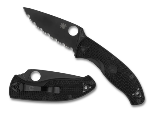 Spyderco Tenacious Black FRN Black Blade Serrated (C122SBBK) 3 Spyderco Tenacious Black FRN Black Blade Serrated (C122SBBK)