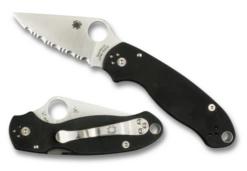 Spyderco Para 3 Black G10 Serrated (C223GS)