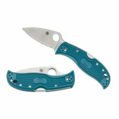 Spyderco LeafJumper Lightweight Blue K390 Serrated (C262SBLK390)