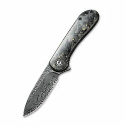 CIVIVI Elementum Shredded Carbon Fiber With Gold And Damascus Clad Blade (C907C-DS1)