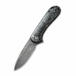 CIVIVI Elementum Shredded Carbon Fiber With Silver And Damascus Clad Blade (C907C-DS2)