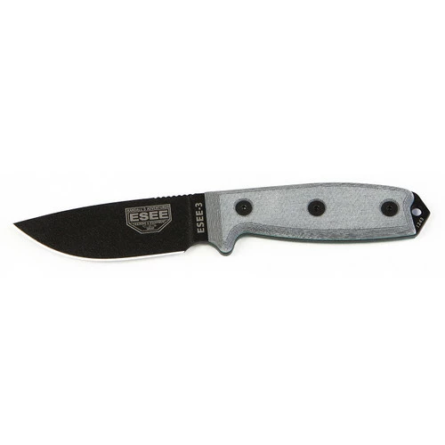 ESEE-3 Black Plain Edge Micarta With Black Sheath (ESEE-3P-B) 3 ESEE-3 Black Plain Edge Micarta With Black Sheath (ESEE-3P-B)