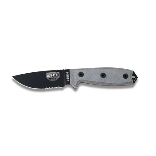 ESEE-3 Black Serrated Micarta (ESEE-3S-KO) 3 ESEE-3 Black Serrated Micarta (ESEE-3S-KO)