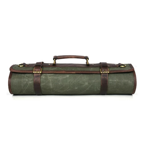 Knife Roll Company Turin WaxCan Olive Green 10 Slot (KR-TU-OG01; KR-Canvas-OliveGreen)