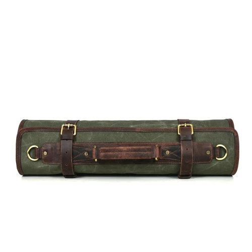 Knife Roll Company Turin WaxCan Olive Green 10 Slot (KR-TU-OG01; KR-Canvas-OliveGreen) - Image 3