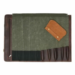 Knife Roll Company Turin WaxCan Olive Green 10 Slot (KR-TU-OG01; KR-Canvas-OliveGreen) -HOUSE OF KNIVES Sales KR TU OG01 Knife Roll Company Turn Ranch Olive Green 10 slot KR21003 7 29063.1621621577