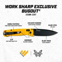 Work Sharp Exclusive Benchmade Bugout 535BK-2201 (535BK-2201;PP0004939) -HOUSE OF KNIVES Sales PP0004939 Benchmade Work Sharp Bugout LE0129 4 84160.1683238344