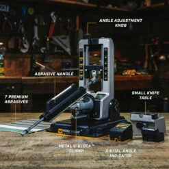 Work Sharp Professional Precision Adjust Knife Sharpener (WSBCHPAJ-PRO-I) -HOUSE OF KNIVES Sales PRO Precision Adjust Feature Call Out Hero 45397.1683145816