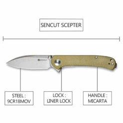 SENCUT Scepter Micarta Olive (SA03E) 13 SENCUT Scepter Micarta Olive (SA03E) -HOUSE OF KNIVES Sales SA03E Sencut Scepter Micarta Olive WE220140 5 41963.1660771111