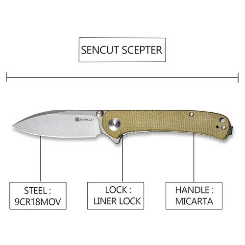 SENCUT Scepter Micarta Olive (SA03E) 8 SENCUT Scepter Micarta Olive (SA03E) - Image 6