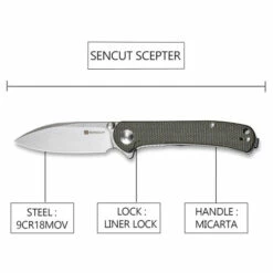 SENCUT Scepter Micarta Dark Green (SA03F) -HOUSE OF KNIVES Sales SA03F Sencut Scepter Micarta Dark Green WE220141 5 79124.1660771776