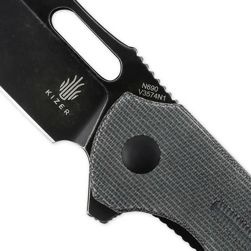Kizer Quatch Black Micarta (V3574N1) 7 Kizer Quatch Black Micarta (V3574N1) - Image 5