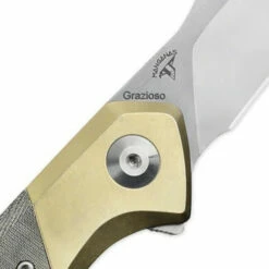 Kizer Grazioso Brass Green Micarta (V4572N2) -HOUSE OF KNIVES Sales V4572N2 Kizer Grazioso Brass Green Micarta 212932 4 17781.1646944729