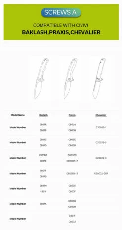 WE Knife Co/CIVIVI/SENCUT Plain Titanium Clip Black (T001D) 18 WE Knife Co/CIVIVI/SENCUT Plain Titanium Clip Black (T001D) -HOUSE OF KNIVES Sales WE Civivi Sencut Screws 1 33396.1672261403
