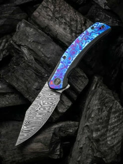 WE Knife Co. Snick Black Titanium Timascus Damasteel (WE19022F-DS1) -HOUSE OF KNIVES Sales WE19022F DS1 WE Knife Snick Damasteel Timascus WE210284 1 21832.1637188963