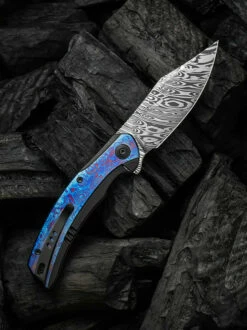 WE Knife Co. Snick Black Titanium Timascus Damasteel (WE19022F-DS1) -HOUSE OF KNIVES Sales WE19022F DS1 WE Knife Snick Damasteel Timascus WE210284 2 00290.1637188974