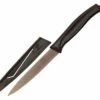 Kussi 4.5" Serrated Paring Knife With Sheath Black (8500BK) -HOUSE OF KNIVES Sales utility 18176.1612289334